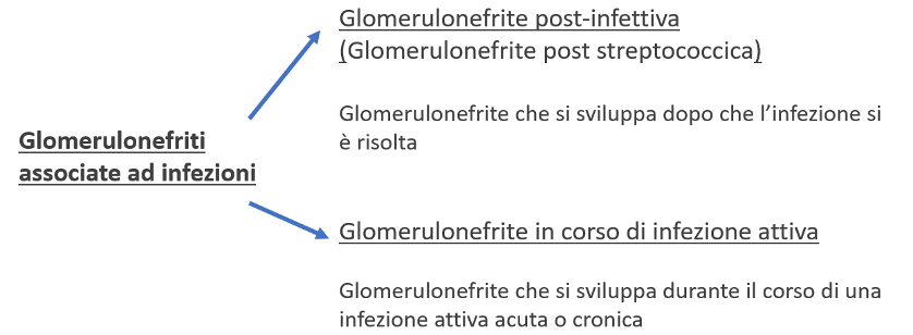Figura 1. Glomerulonefriti associate ad infezioni: 2 setting clinici.