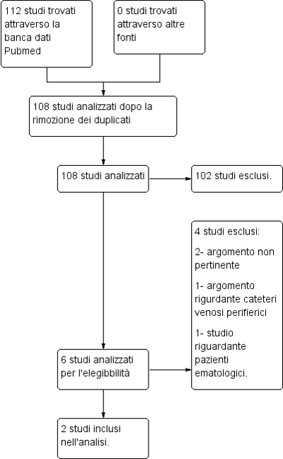 Figura 3. Flow chart della ricerca con la stringa “Catheter AND Bloodstream infection”.
